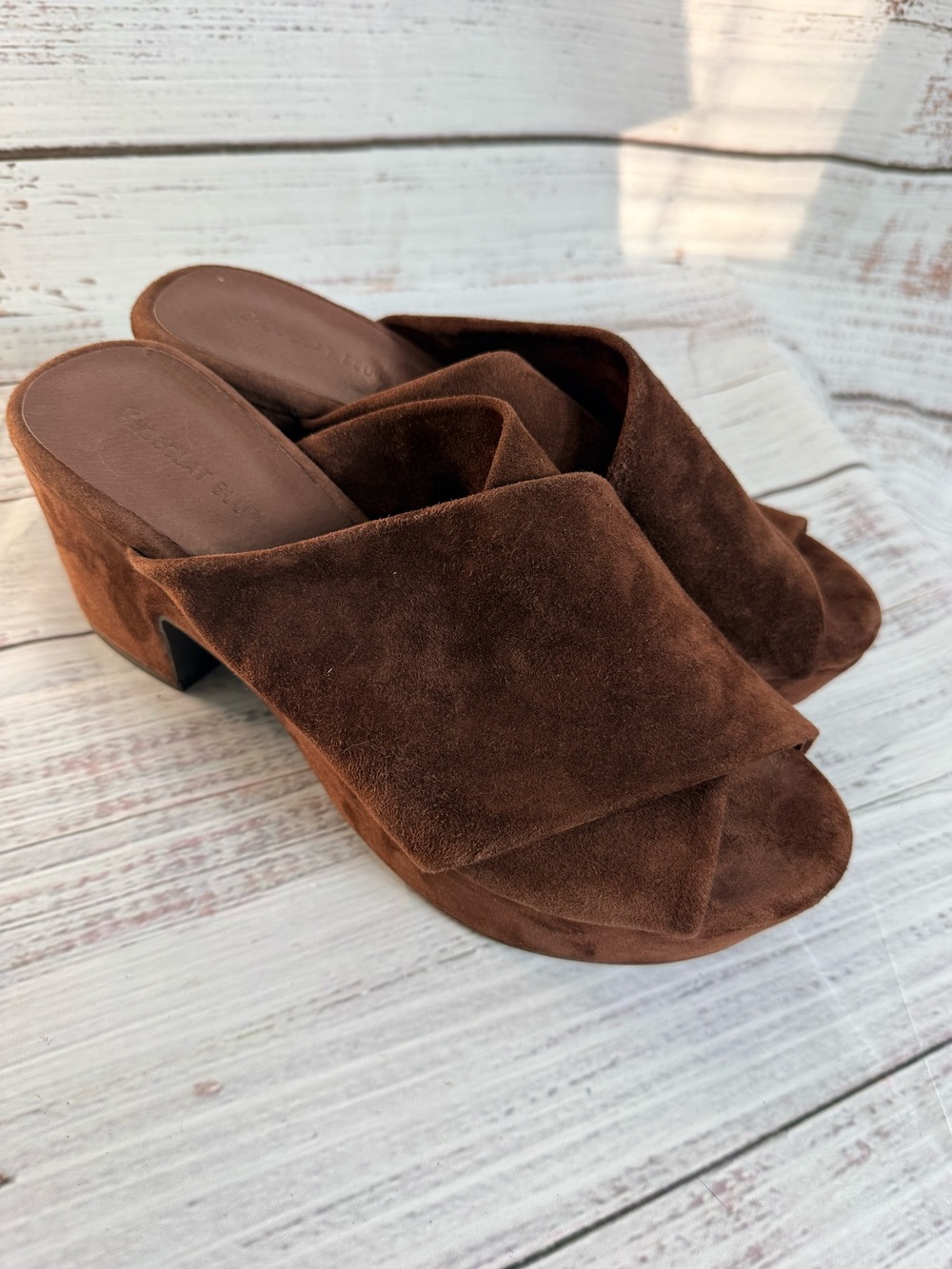 Chocolat Blu Georgette Platform Slide Sandal Dark Brown
